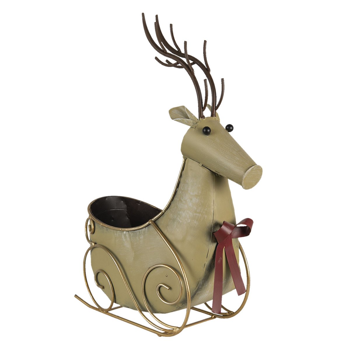 Storage basket Reindeer Gold colored 33x17x44 cm