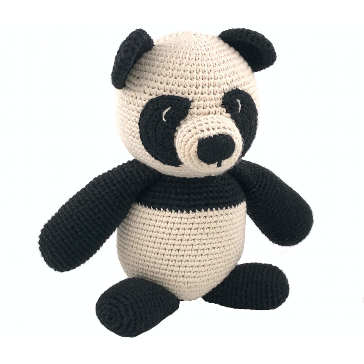Luna-Leena panda Bear cuddle black & white - organic cotton - hand crochet in Nepal